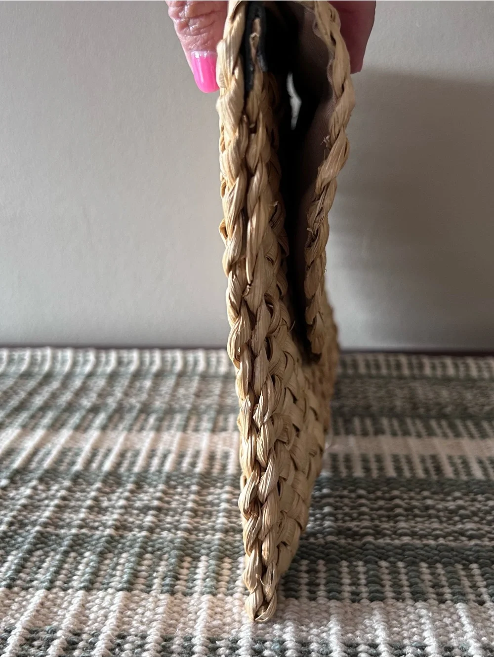 Woven Straw Clutch Bag - Natural Beige